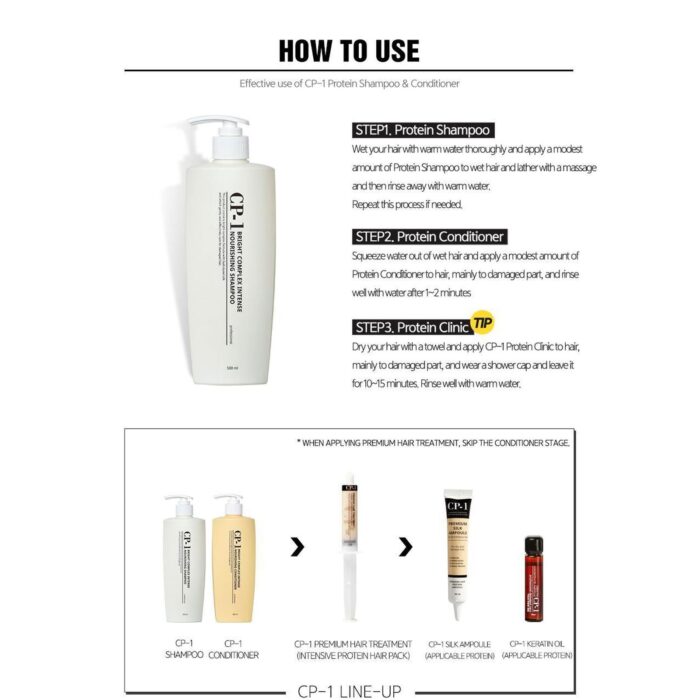 CP-1 Bright Complex Intense Nourishing Shampoo 500ml - EmpressKorea