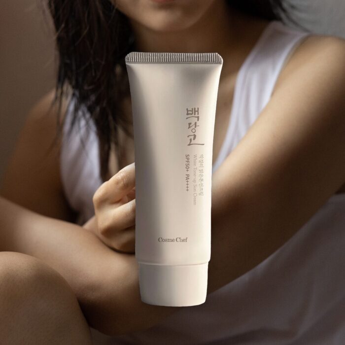 Cosme Chef Baekdango White Tone-up Sun Cream 50ml - EmpressKorea