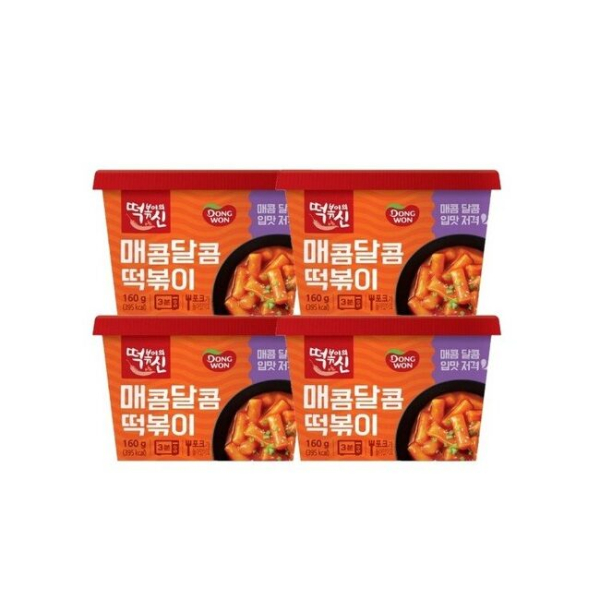Dongwon F&B Tteokbokki God Spicy Sweet Cup Tteokbokki 160g, 4pcs - EmpressKorea