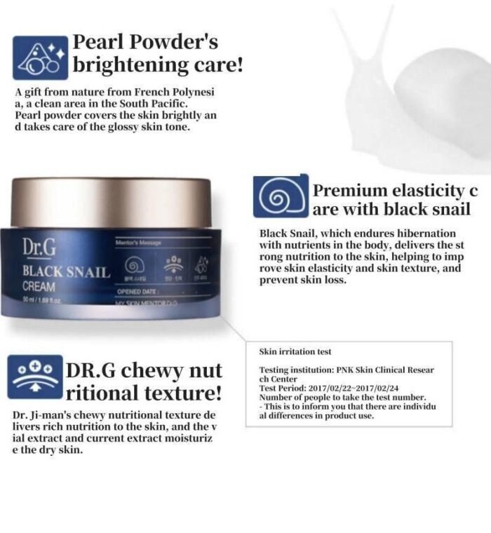 Dr.G Black Snail Cream 50ml - EmpressKorea