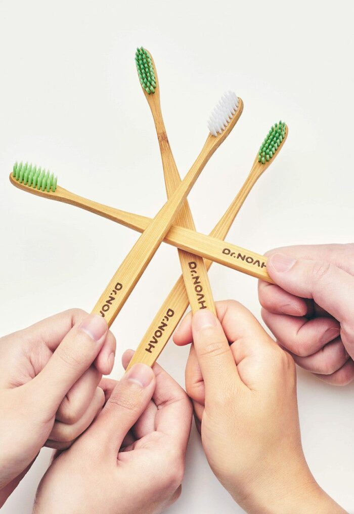 Dr.NOAH Maru Bamboo Toothbrush Standard 6pcs Eco-friendly Wooden Toothbrush - EmpressKorea