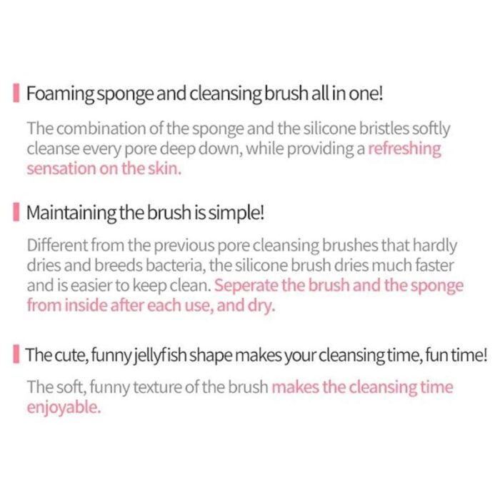 ETUDE HOUSE My Beauty Tool Jellyfish Silicon Brush - All in One Deep Pore Cleansing Sponge & Brush, For Exfoliating, Massage, Cleansing Soft Brush - EmpressKorea