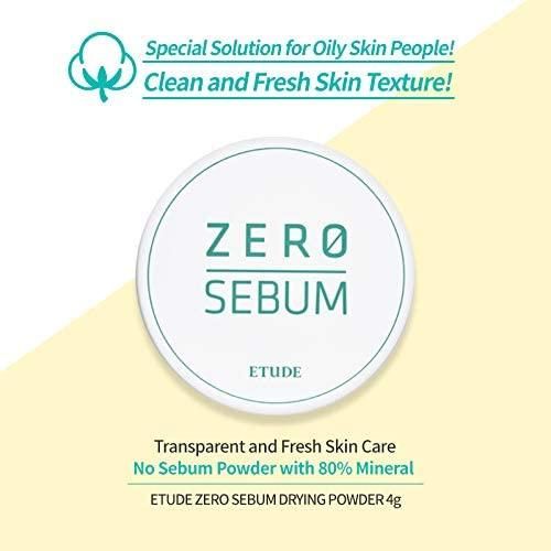 ETUDE HOUSE Zero Sebum Drying Powder - Oil Control No Sebum Powder with 80% Mineral, Makes Skin Downy - EmpressKorea