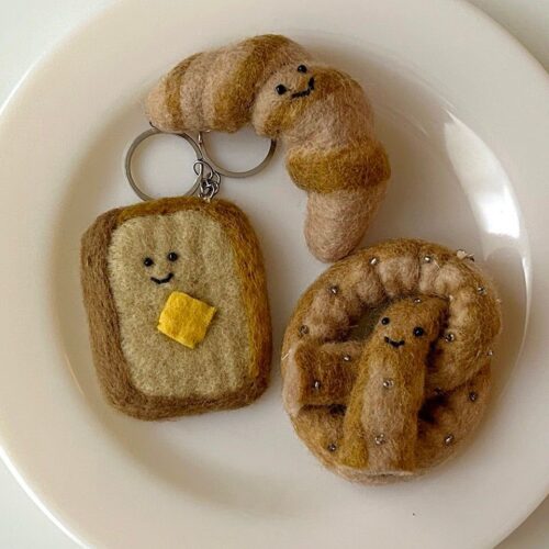 Elegant table Bread Friends keyring 3 types keychain handmade doll - EmpressKorea