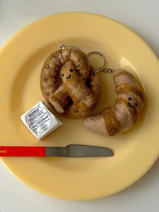 Elegant table Bread Friends keyring 3 types keychain handmade doll - EmpressKorea