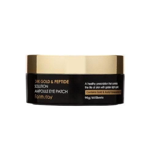 Farmstay 24K Gold & Peptide Solution Ampoule Eye Patch 90g - EmpressKorea