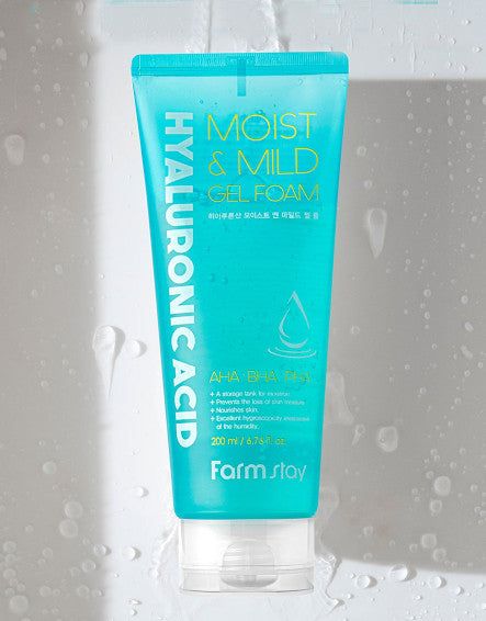 Farmstay Hyaluronic Acid Moist & Mild Gel Foam 200ml - EmpressKorea
