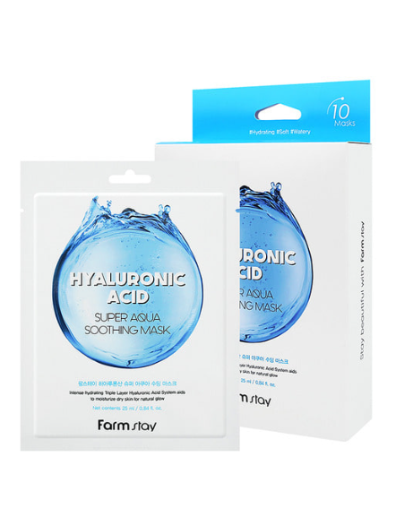 Farmstay Hyaluronic Acid Super Aqua Soothing Mask 10sheets*25ml - EmpressKorea