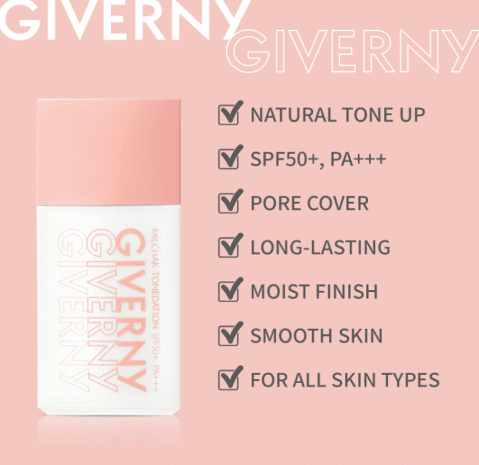 GIVERNY Milchak Tonedation SPF 50+ PA+++ 30ml - EmpressKorea