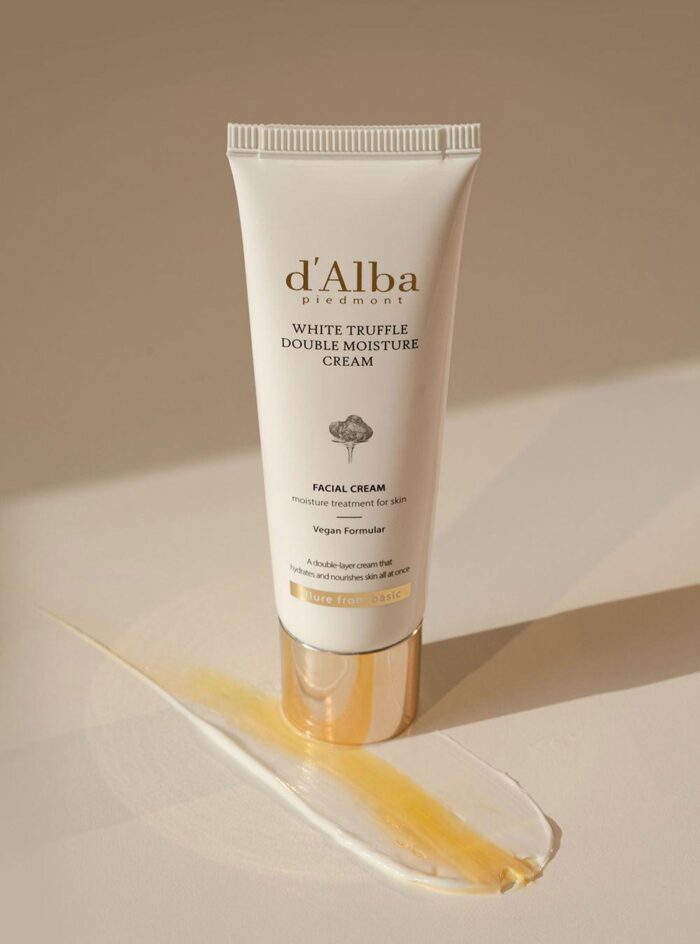 d'Alba  Half and Half Vegan Double Cream 'Easy Tube Type' 60ml / Max 50% / Moisture Moisturizing Cream / Golden Ratio Moisturizing Serum + Elastic Moisturizing Cream - EmpressKorea