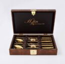 H.jin Jangsaeng Vacuum Gold Titanium Spoon Set (Sipjangsaeng Pattern) Recommended For Birthday Gifts - EmpressKorea