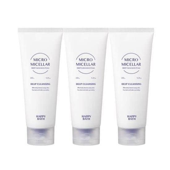 HAPPYBATH Micro Mecellar Deep Cleansing Foam 150g*3EA - EmpressKorea