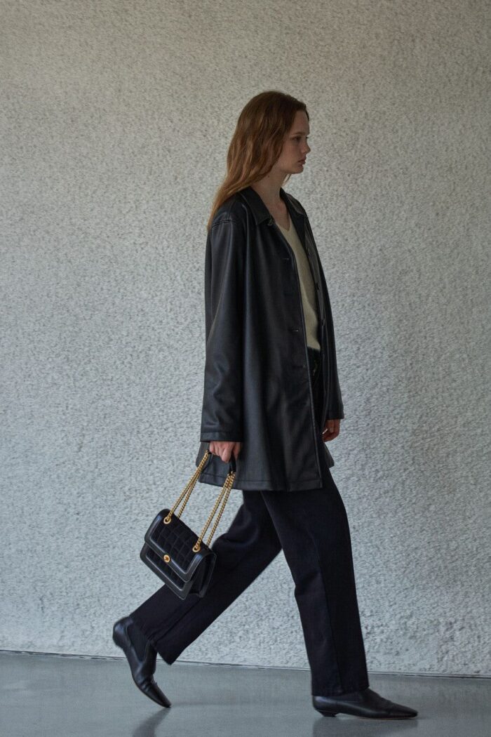 HERVE DAMIER BAG Suede Black - EmpressKorea