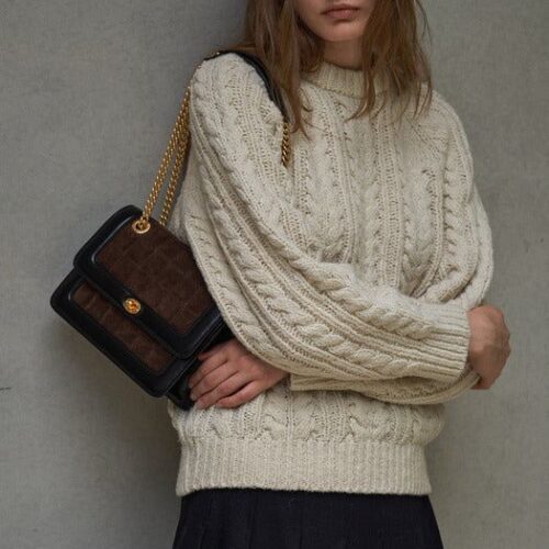 HERVE DAMIER BAG Suede Brown - EmpressKorea