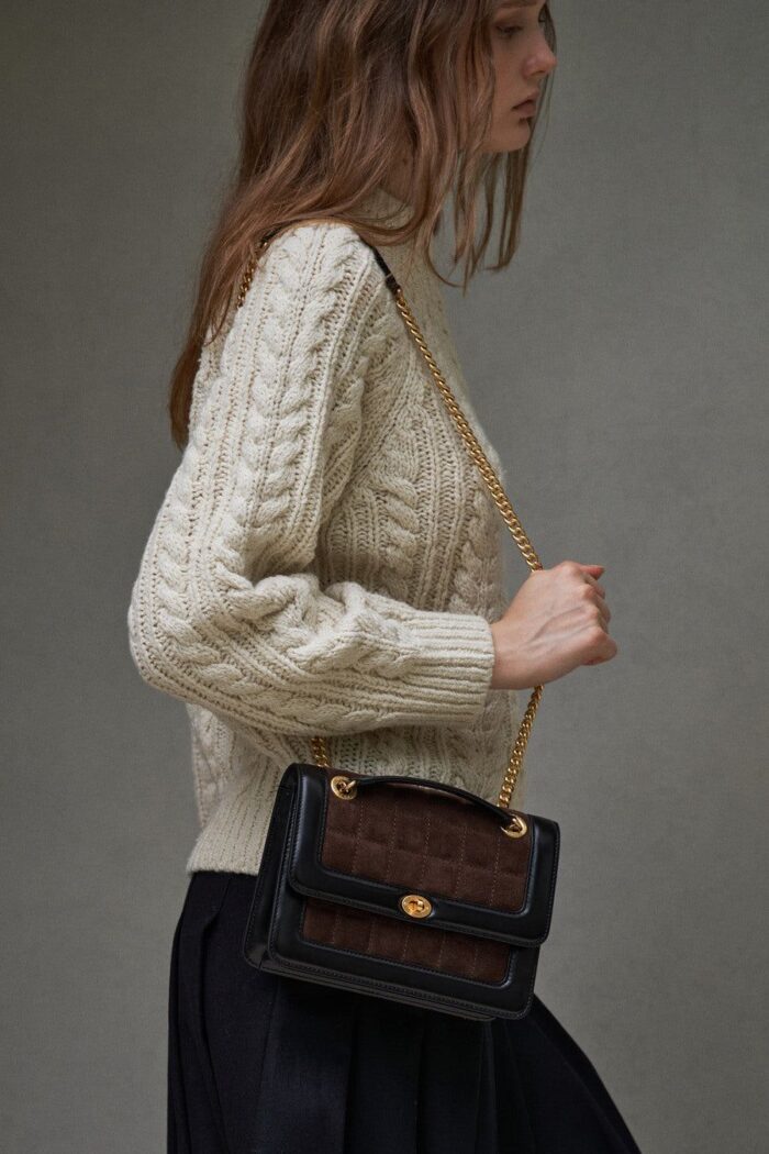 HERVE DAMIER BAG Suede Brown - EmpressKorea