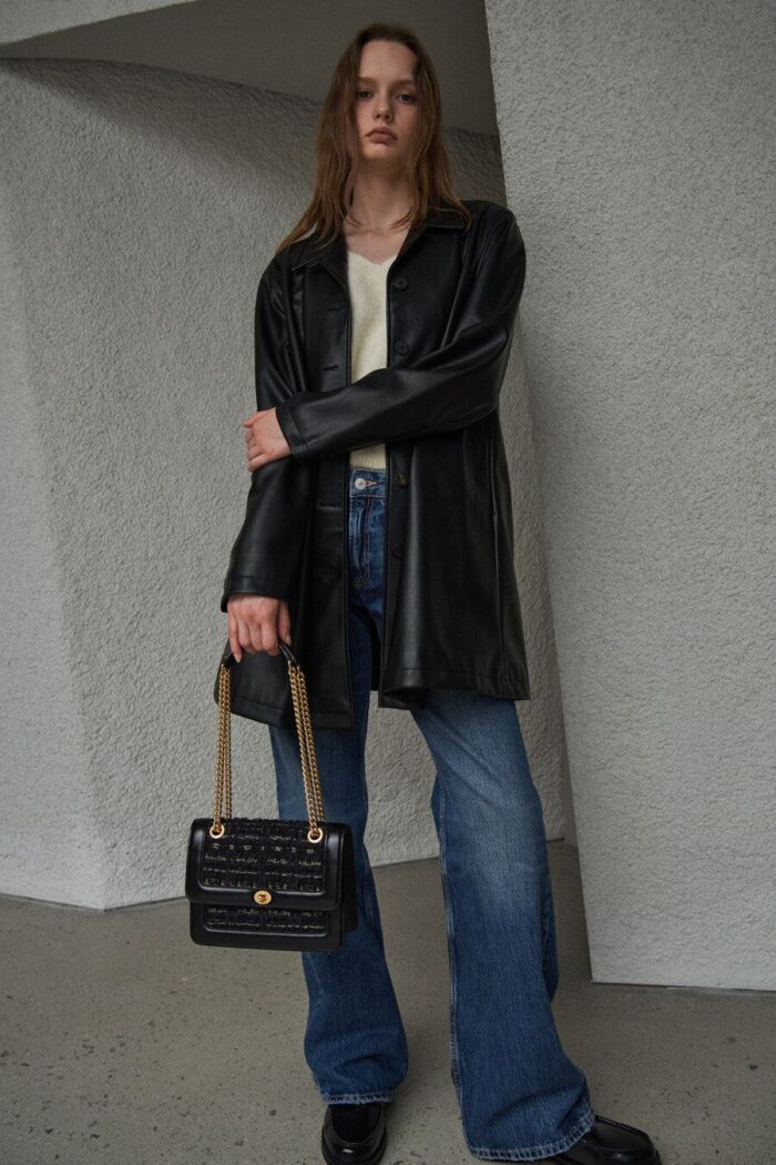 HERVE DAMIER BAG Tweed Black - EmpressKorea