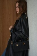 HERVE SQUARE TOTE BAG Black - EmpressKorea