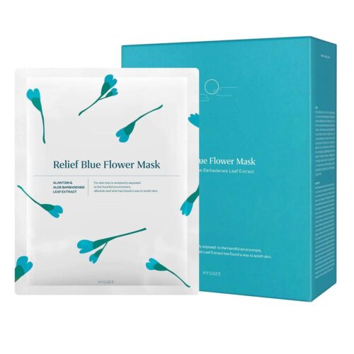 HYGGEE Relief Blue Flower Mask 10EA - EmpressKorea
