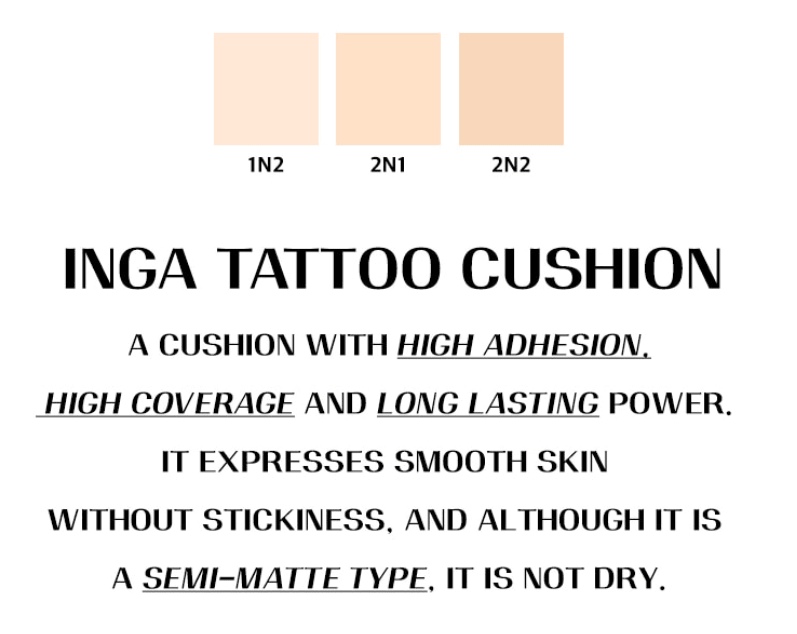 INGA Tattoo Cushion (3 Colors) SPF 35 PA++ 15g - EmpressKorea