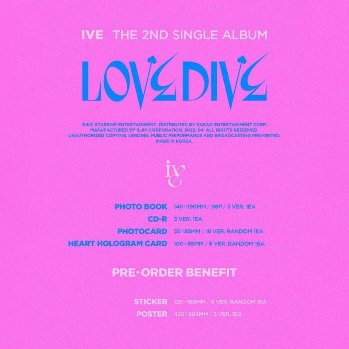 IVE - 2nd Single Album: LOVE DIVE - EmpressKorea