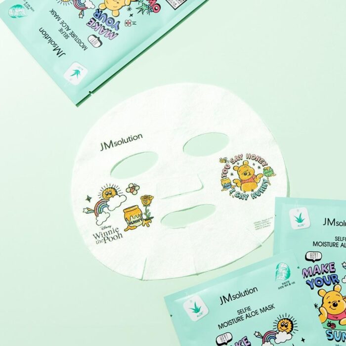 JM Solution x Disney Selfie Moisture Aloe Mask Make Your Own Sunshine Winnie the Pooh 30ml*10ea - EmpressKorea