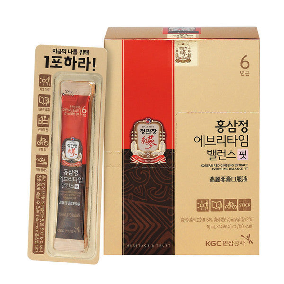 JUNG KWAN JANG Korean Red Ginseng Extract Everytime Balance Fit 10ml x14sticks - EmpressKorea