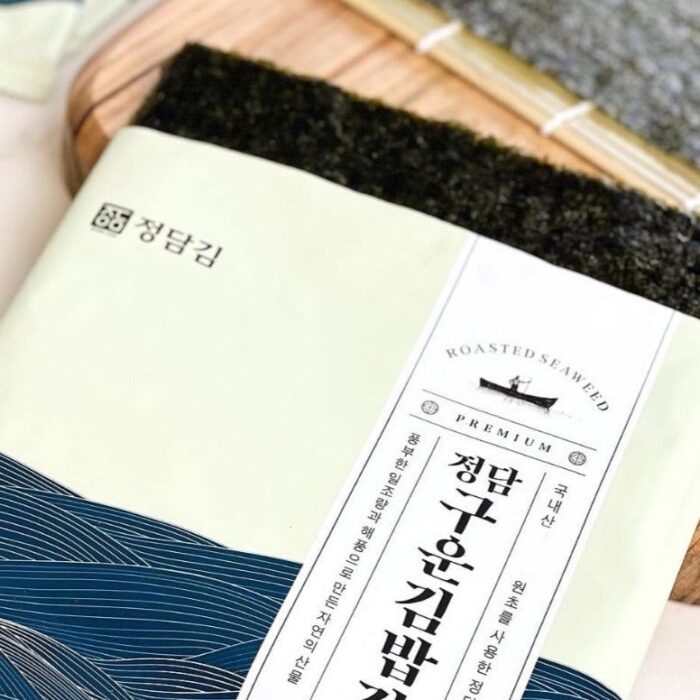 Jeongdam Kim Roasted Gimbap Seaweed 10p, 22g, 5 pieces - EmpressKorea