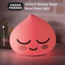 KAKAO FRIENDS Silicone Touch Mood Sleep Light Apeach 3 Level Brightness Control Soft Material AAA Battery USB Cable Power - EmpressKorea