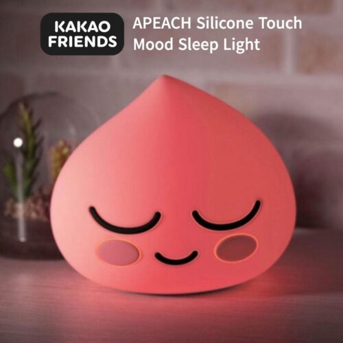 KAKAO FRIENDS Silicone Touch Mood Sleep Light Apeach 3 Level Brightness Control Soft Material AAA Battery USB Cable Power - EmpressKorea