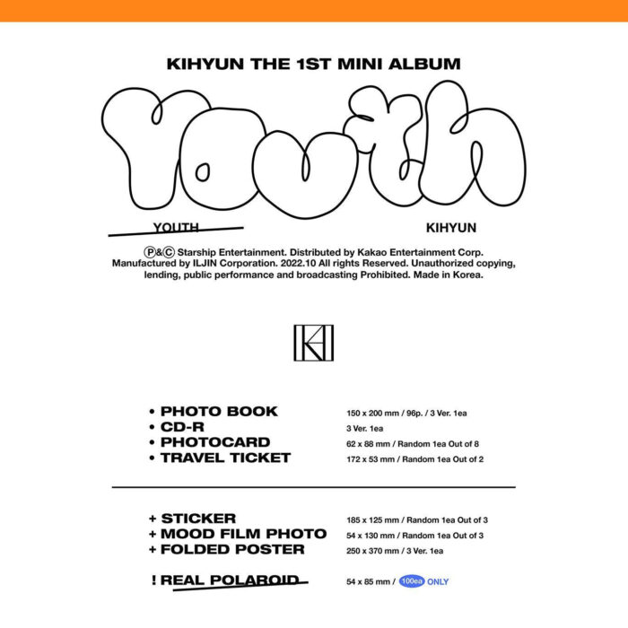 KIHYUN - 1st Mini Album: YOUTH - EmpressKorea