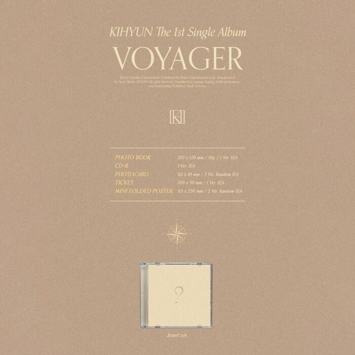 KIHYUN's 1st Single Album: VOYAGER (Jewel Case Ver.) - EmpressKorea
