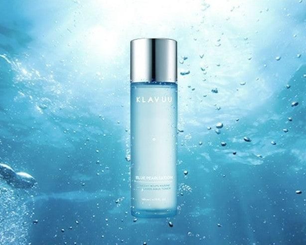 KLAVUU Blue Pearlsation One day 8cups Marine Collagen Aqua Toner 140ml - EmpressKorea