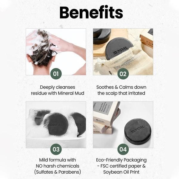 KUNDAL Mineral Mud Deep Cleansing Shampoo Bar #French Lavender 100g - EmpressKorea