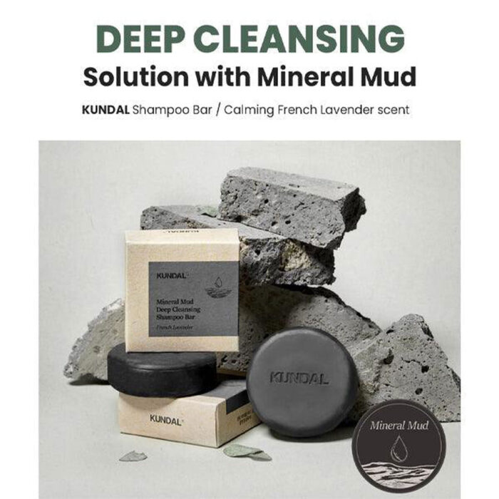 KUNDAL Mineral Mud Deep Cleansing Shampoo Bar #French Lavender 100g - EmpressKorea