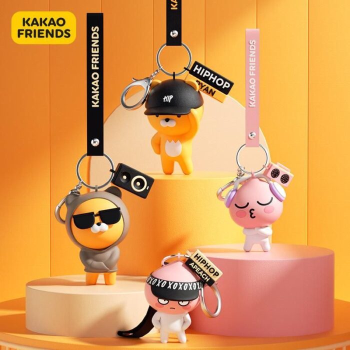 Kakao Friends - Cute Ryan and Apeach Character Car Keyring - EmpressKorea