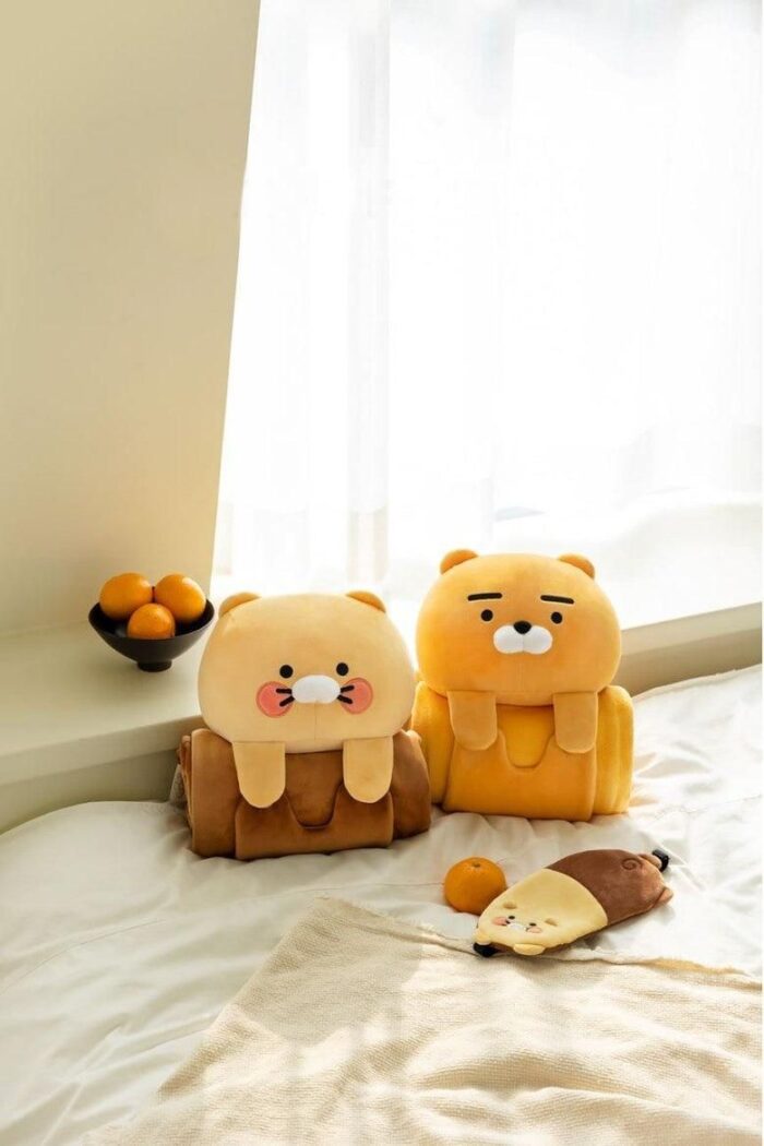 Kakao Friends KF Ryan Pillow Blanket Stuffed Cushion Pillow - EmpressKorea