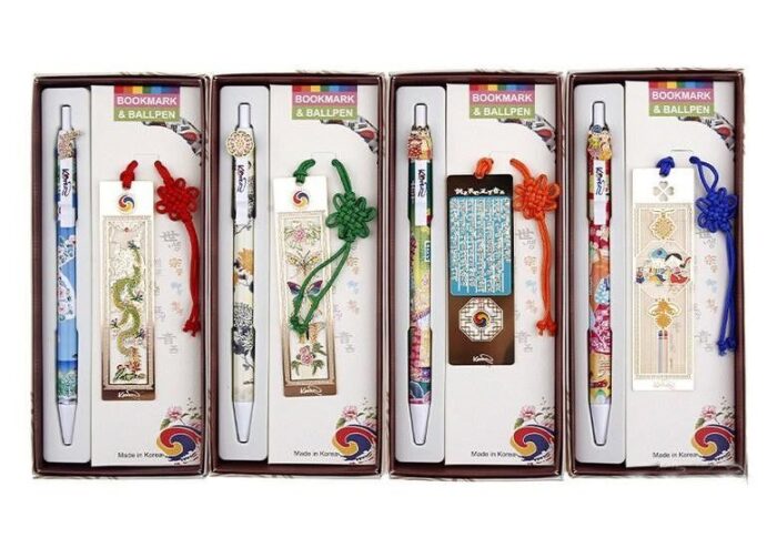 Korean Culture 4 Bookmarks + Ballpoint Pen Set Korean Culture 4 Bookmarks - EmpressKorea