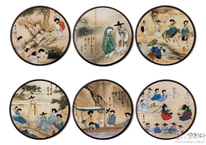 Korean traditional coaster - Shin Yunbok - EmpressKorea