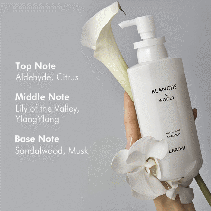 LABO.H Hair Loss Relief Scalp Strengthening Blanche & Woody Shampoo 400ml - EmpressKorea