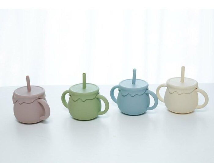 LITTLE CLOUD Baby Honey Pot Multi Silicone Straw Cup 250ml - EmpressKorea