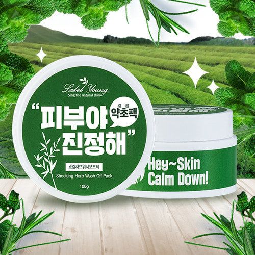 Label Young Shocking Herb Wash Off Pack 100g - EmpressKorea