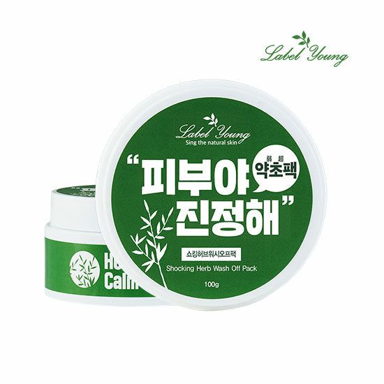 Label Young Shocking Herb Wash Off Pack 100g - EmpressKorea
