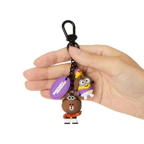 Line Friends - MINIONS Brown & Bob Waggle Waggle Keyring - EmpressKorea