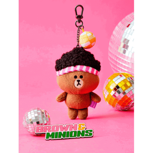 Line Friends MINIONS BROWN Bag Charm Plush Toy - EmpressKorea