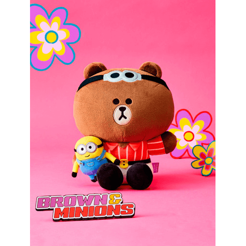 Line Friends MINIONS BROWN Costume Sitting Plush Toy 25cm - EmpressKorea