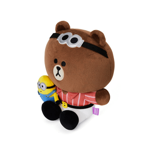 Line Friends MINIONS BROWN Costume Sitting Plush Toy 25cm - EmpressKorea