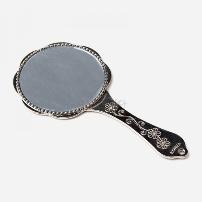 Hand Mirror With Beautiful Mother Of Pearl Handle, Mother Of Pearl Handle Mirror - Flower & Butterfly / Made In Korea - EmpressKorea