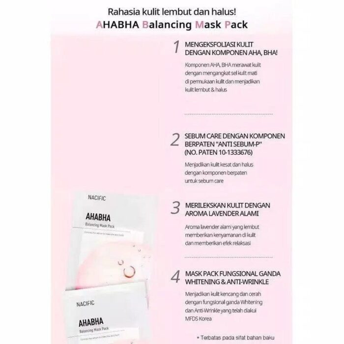 NACIFIC AHA BHA Balancing Mask 30g*10pcs - EmpressKorea