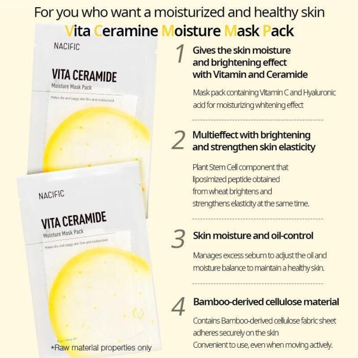 NACIFIC Vita Ceramide Moisture Mask 30g*20ea - EmpressKorea