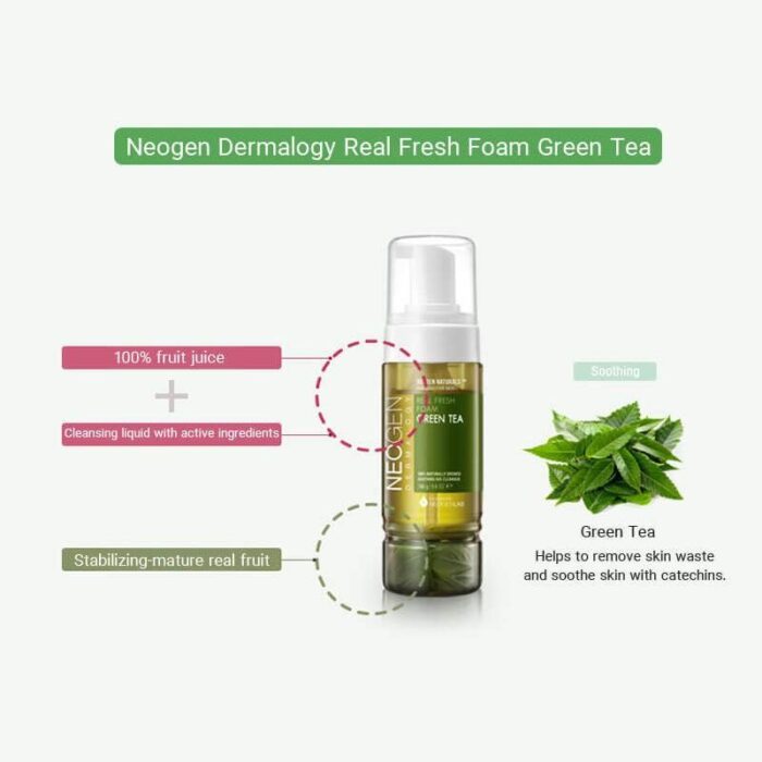 NEOGEN Real Fresh Foam Cleanser Green Tea 160g - EmpressKorea